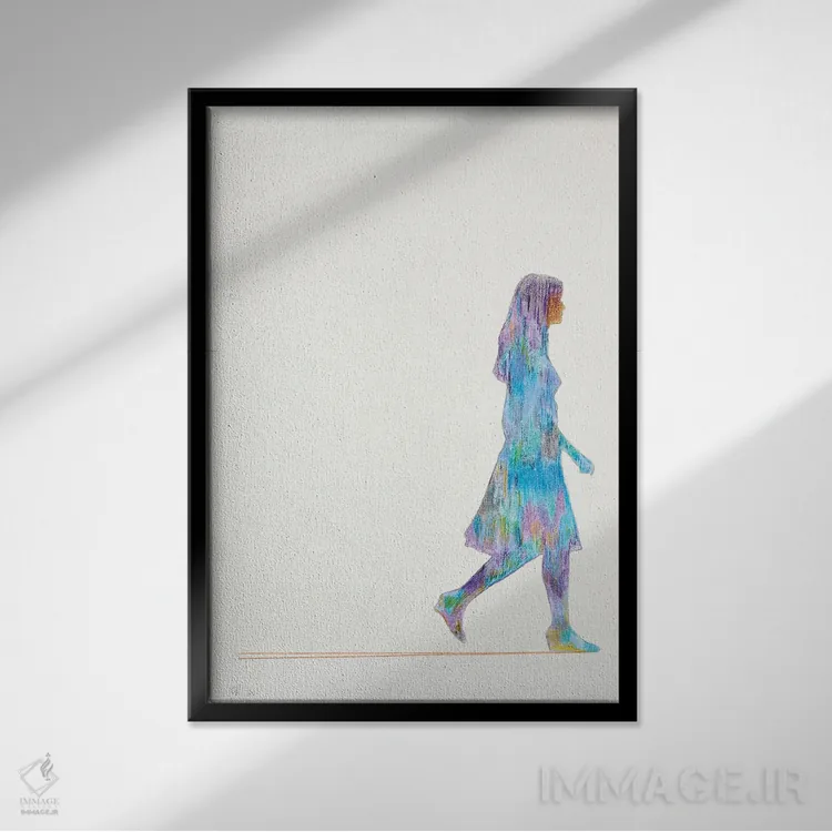 تابلو مینیمال می توانم غریزه هایم را اینجا برای تو حس کنم اثر کریس روبوراس - نمای قابدار مشکی
