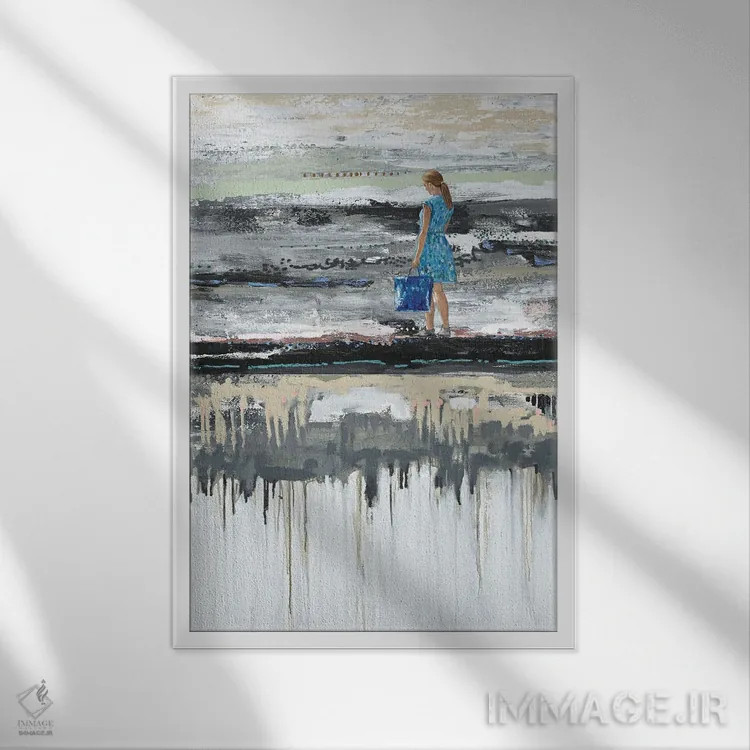 تابلو انتزاعی کیسه ای پر از اشک اثر کریس روبوراس - نمای قابدار سفید