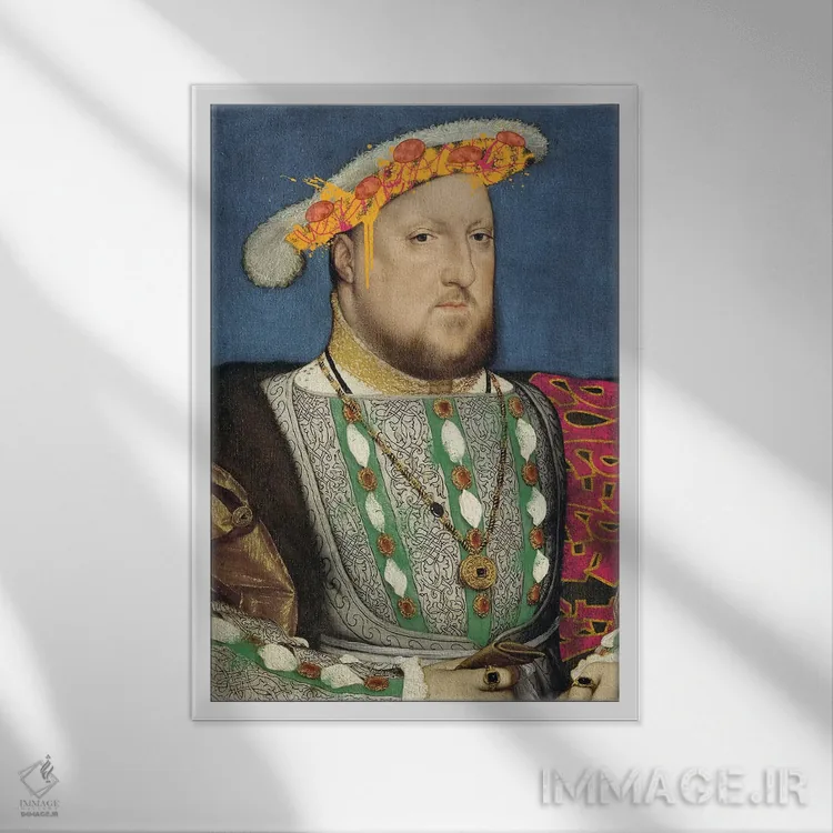 تابلو دکوراتیو پرتره هنری هفتم پادشاه انگلستان - پادشاه انگلستان… اثر فایو بای فایو کالکتیو - نمای قابدار سفید