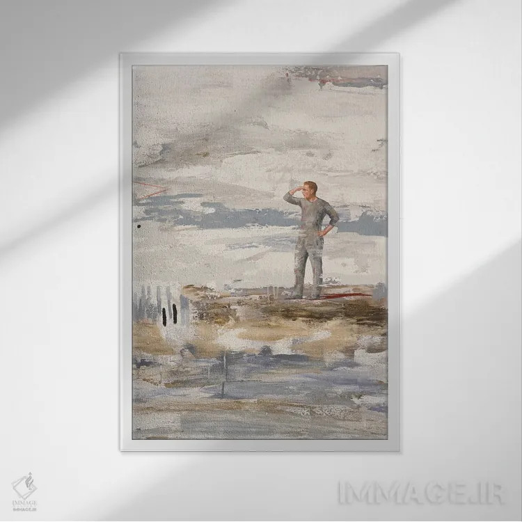 تابلو انتزاعی دور از اینجا اثر کریس روبوراس - نمای قابدار سفید