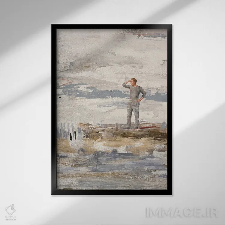 تابلو انتزاعی دور از اینجا اثر کریس روبوراس - نمای قابدار مشکی