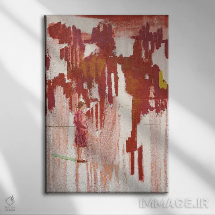 تابلو انتزاعی سایه سبز من اثر کریس روبوراس - نمای روبهرو روی دیوار