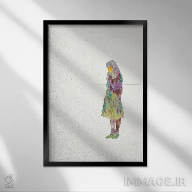 تابلو مینیمال تو را دیده ام که تا شب گریه می کنی اثر کریس روبوراس - نمای قابدار مشکی