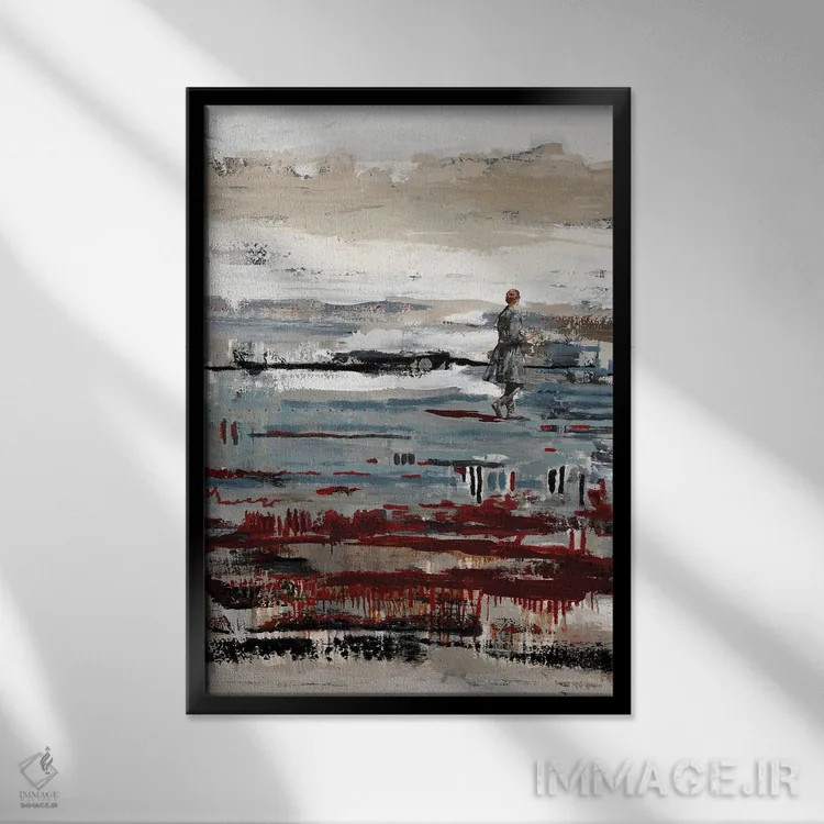 تابلو انتزاعی فراتر از ترس و به سوی آزادی اثر کریس روبوراس - نمای قابدار مشکی