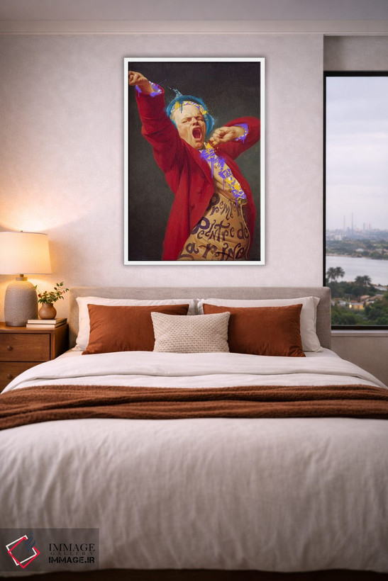 تابلو دکوراتیو خودنگاره، خمیازه - مردی با هدفون که خمیاژه می کشد اثر فایو بای فایو کالکتیو - D3W
