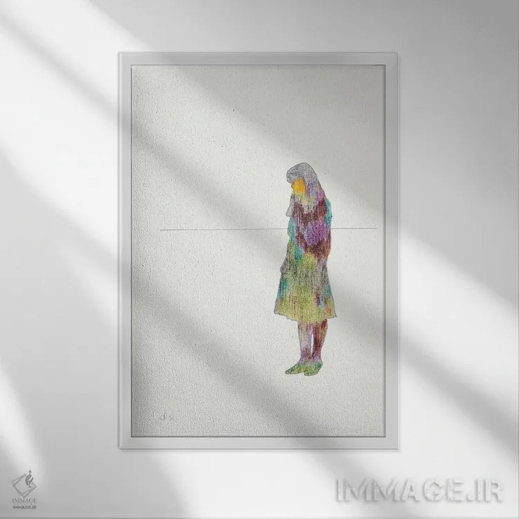 تابلو مینیمال تو را دیده ام که تا شب گریه می کنی اثر کریس روبوراس - نمای قابدار سفید