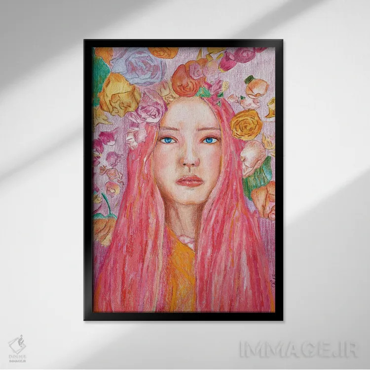 تابلو دکوراتیو رز اثر کریس روبوراس - نمای قابدار مشکی