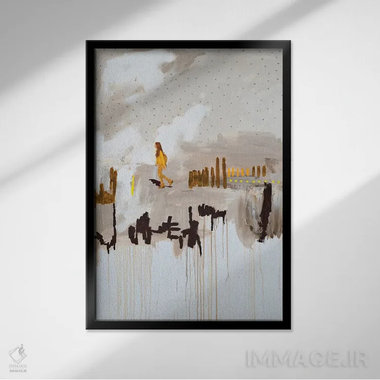 تابلو انتزاعی آفتاب درون اثر کریس روبوراس - نمای قابدار مشکی