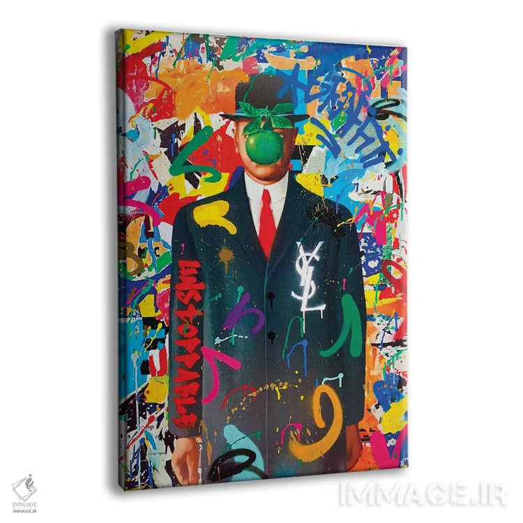 تابلو دکوراتیو گرافیتی ماگریت اثر آر.اس. آرتیست - نمای پرسپکتیو محصول