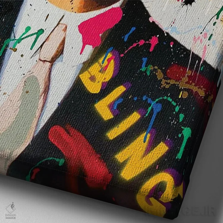 تابلو دکوراتیو مثل پرنده پرواز کن اثر آر.اس. آرتیست - نمای نزدیک بافت بوم