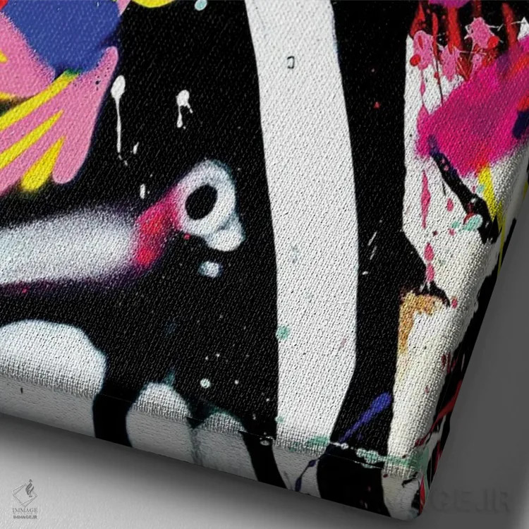 تابلو دکوراتیو اسم من باند است اثر آر.اس. آرتیست - نمای نزدیک بافت بوم