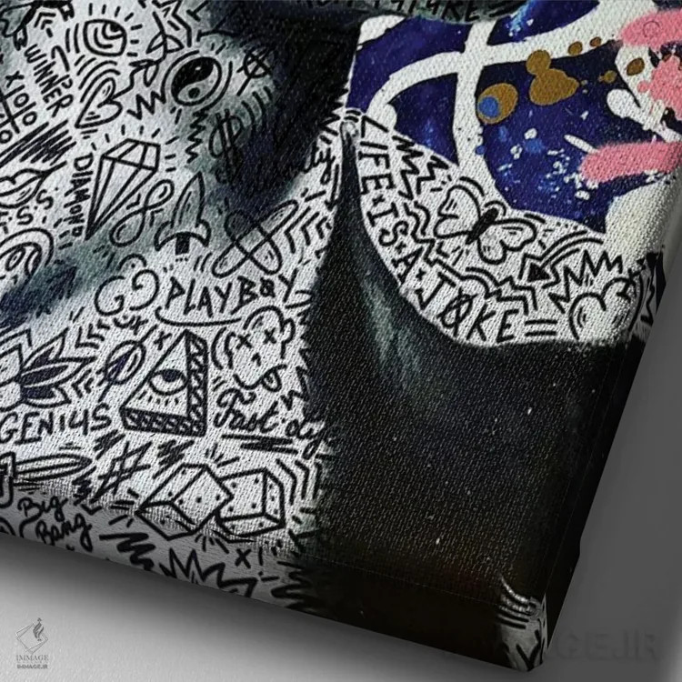 تابلو دکوراتیو پادشاه داوود اثر آر.اس. آرتیست - نمای نزدیک بافت بوم