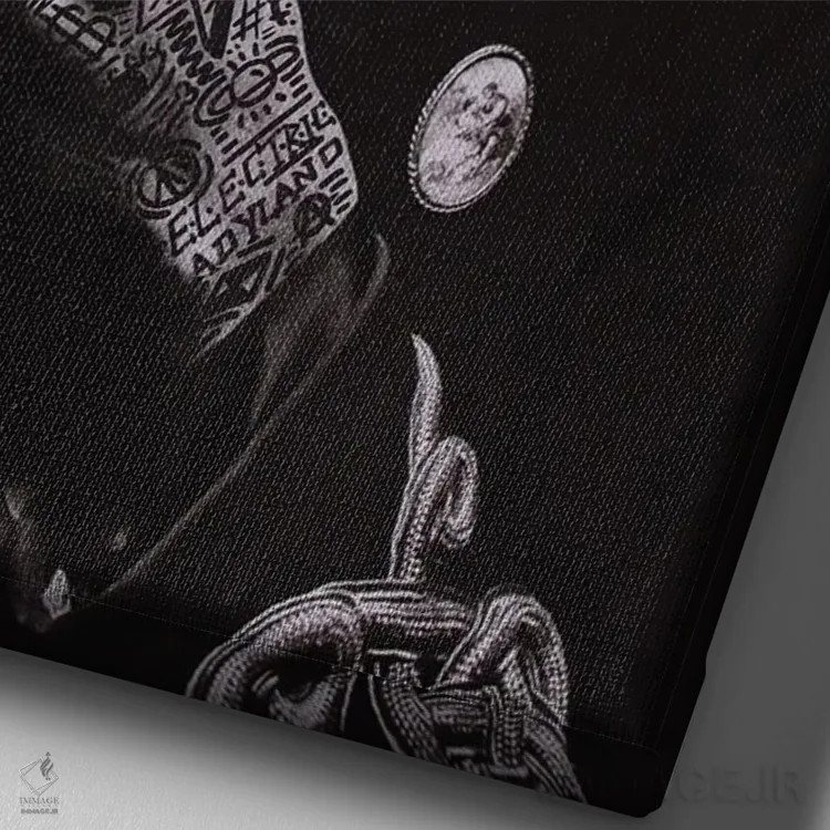 تابلو دکوراتیو جیمی اثر آر.اس. آرتیست - نمای نزدیک بافت بوم