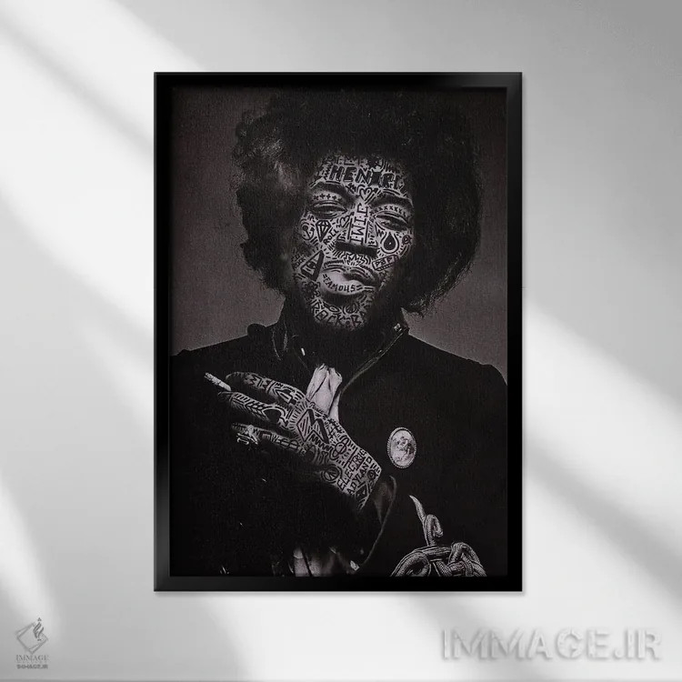 تابلو دکوراتیو جیمی اثر آر.اس. آرتیست - نمای قابدار مشکی