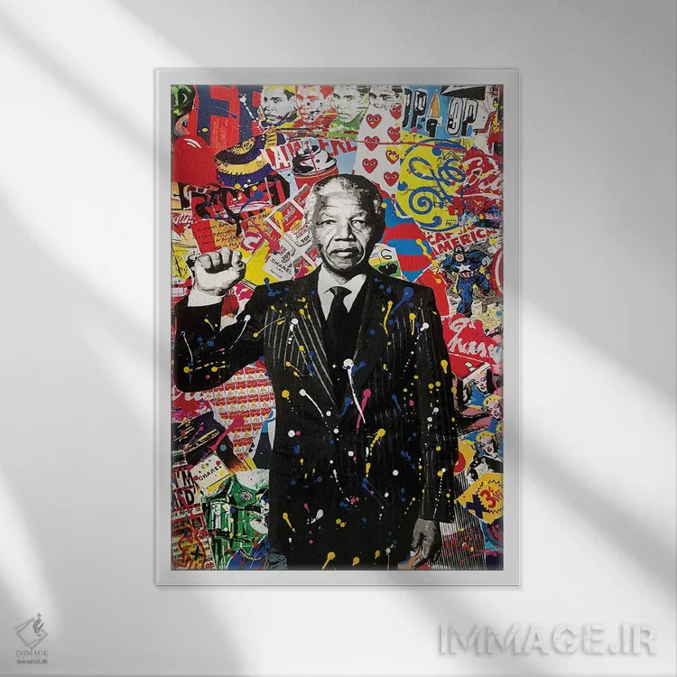 تابلو دکوراتیو نلسون اثر آر.اس. آرتیست - نمای قابدار سفید