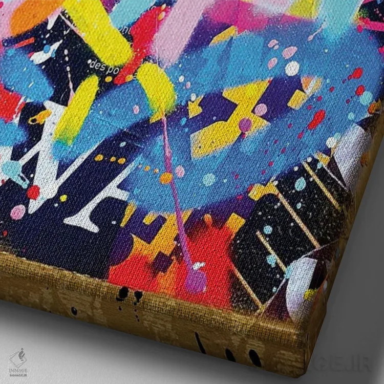 تابلو دکوراتیو عطر طلایی خیابانی اثر آر.اس. آرتیست - نمای نزدیک بافت بوم