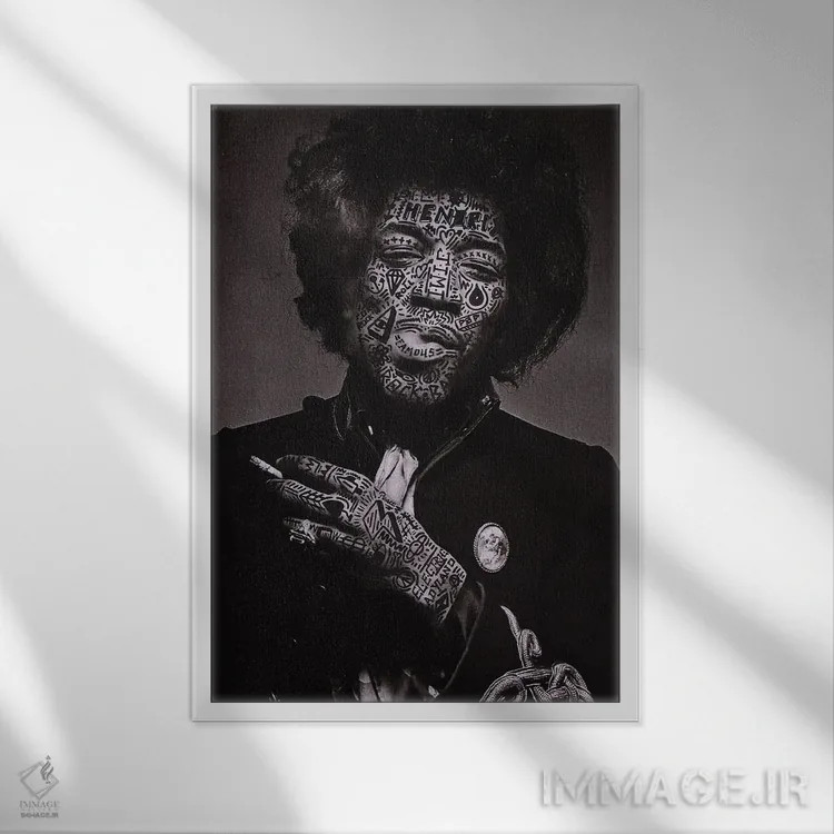 تابلو دکوراتیو جیمی اثر آر.اس. آرتیست - نمای قابدار سفید