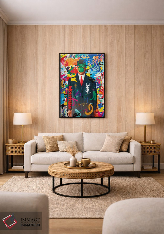 تابلو دکوراتیو گرافیتی ماگریت اثر آر.اس. آرتیست - D2B