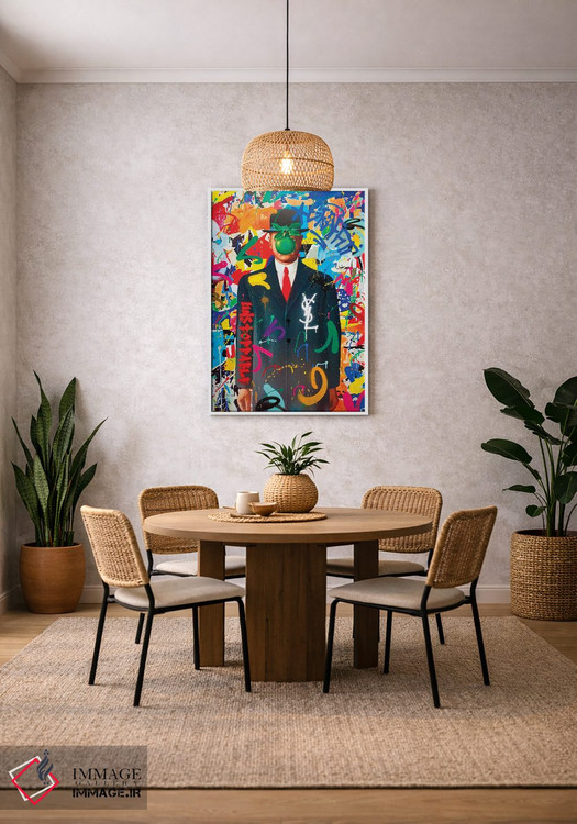 تابلو دکوراتیو گرافیتی ماگریت اثر آر.اس. آرتیست - D3W