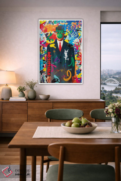 تابلو دکوراتیو گرافیتی ماگریت اثر آر.اس. آرتیست - D6W