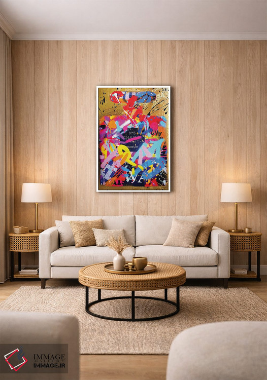 تابلو دکوراتیو عطر طلایی خیابانی اثر آر.اس. آرتیست - D1W