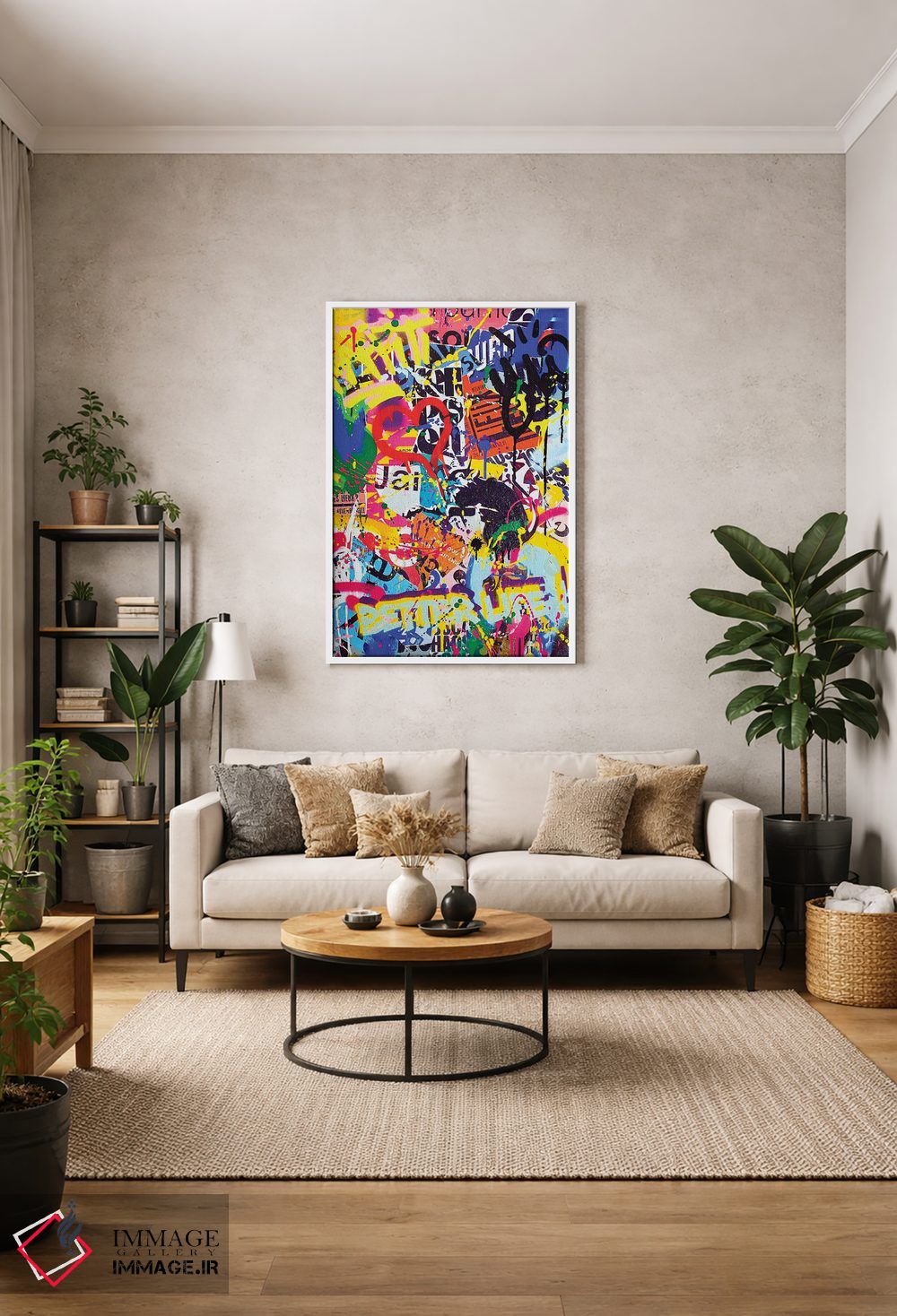 تابلو انتزاعی گرافیتی پاپ اثر آر.اس. آرتیست - D1W