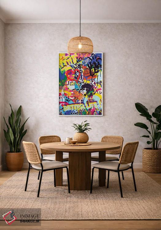 تابلو انتزاعی گرافیتی پاپ اثر آر.اس. آرتیست - D2W