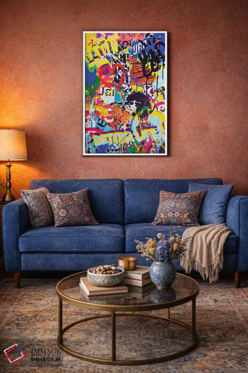 تابلو انتزاعی گرافیتی پاپ اثر آر.اس. آرتیست - D3W