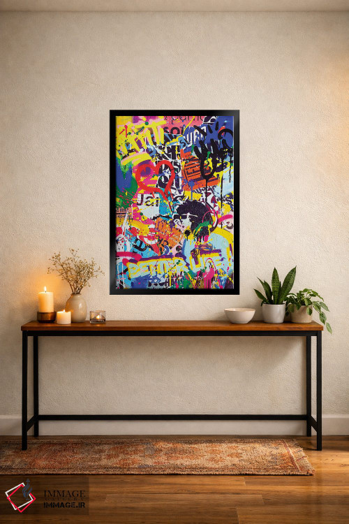 تابلو انتزاعی گرافیتی پاپ اثر آر.اس. آرتیست - D5B