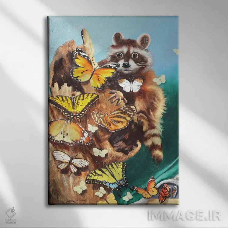 تابلو دکوراتیو کوکونی اثر دی. "راستی" راست - نمای روبهرو روی دیوار
