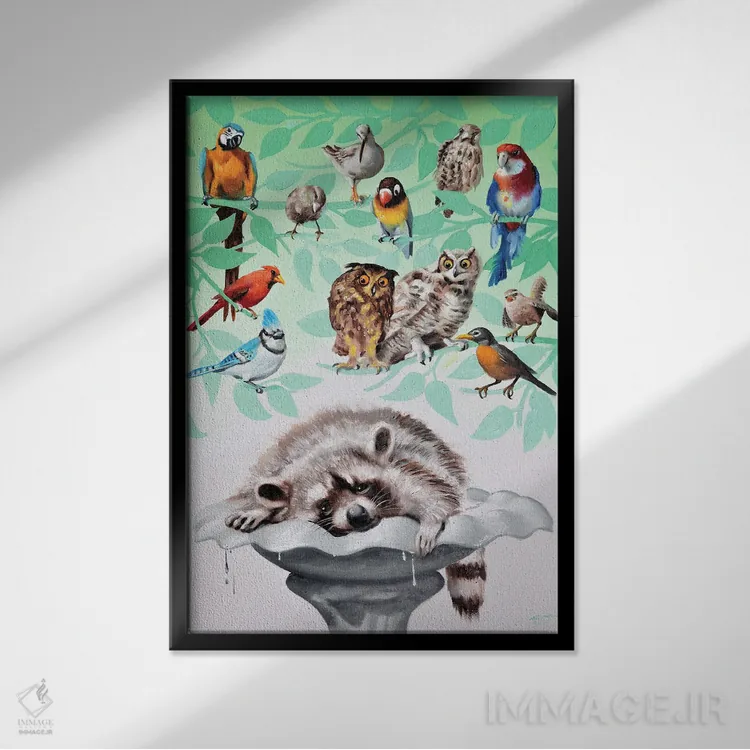 تابلو دکوراتیو خواب تابستانی اثر دی. "راستی" راست - نمای قابدار مشکی