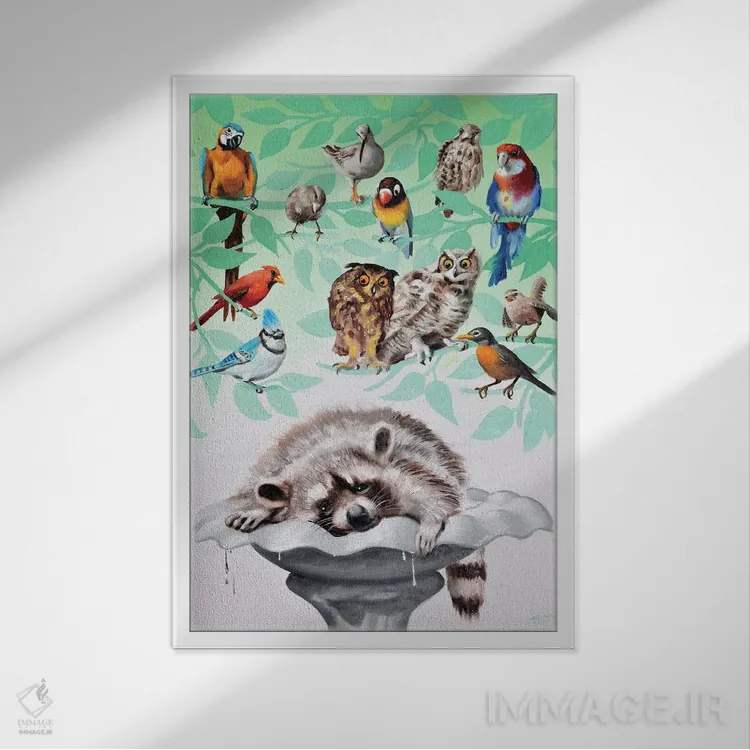 تابلو دکوراتیو خواب تابستانی اثر دی. "راستی" راست - نمای قابدار سفید
