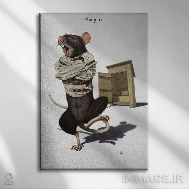 تابلو دکوراتیو مستراح اثر راب اسنو - نمای روبهرو روی دیوار