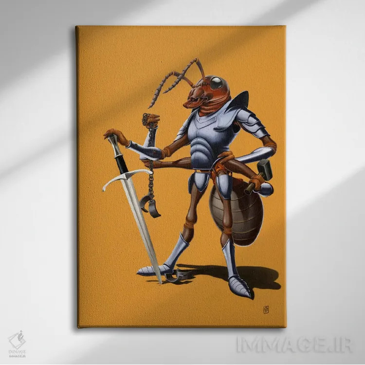 تابلو دکوراتیو سربازی ادامه دارد II اثر راب اسنو - نمای روبهرو روی دیوار