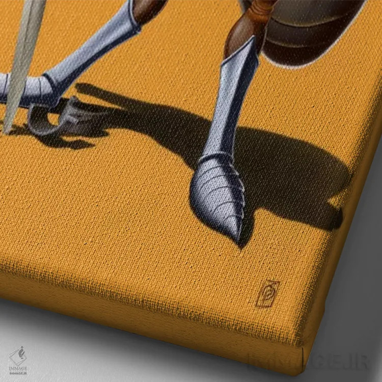 تابلو دکوراتیو سربازی ادامه دارد II اثر راب اسنو - نمای نزدیک بافت بوم