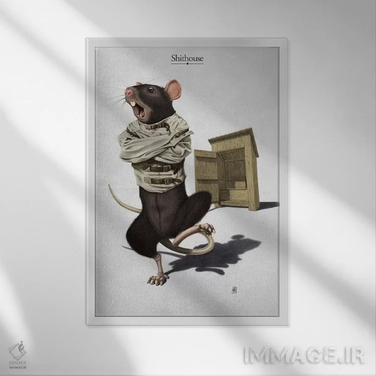 تابلو دکوراتیو مستراح اثر راب اسنو - نمای قابدار سفید