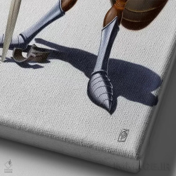 تابلو دکوراتیو سربازی ادامه دارد I اثر راب اسنو - نمای نزدیک بافت بوم