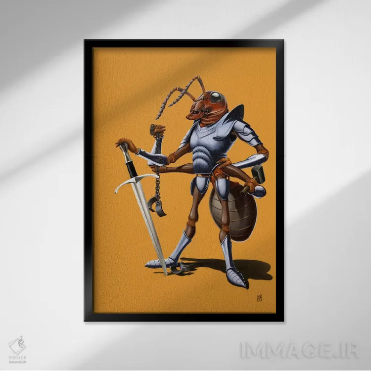 تابلو دکوراتیو سربازی ادامه دارد II اثر راب اسنو - نمای قابدار مشکی