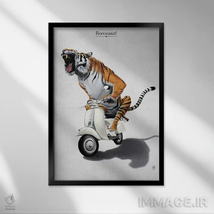 تابلو دکوراتیو غرش! I اثر راب اسنو - نمای قابدار مشکی