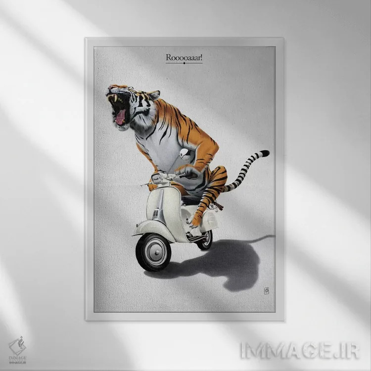 تابلو دکوراتیو غرش! I اثر راب اسنو - نمای قابدار سفید