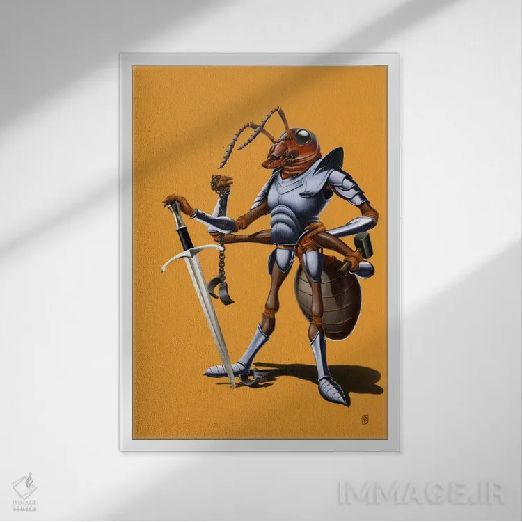 تابلو دکوراتیو سربازی ادامه دارد II اثر راب اسنو - نمای قابدار سفید