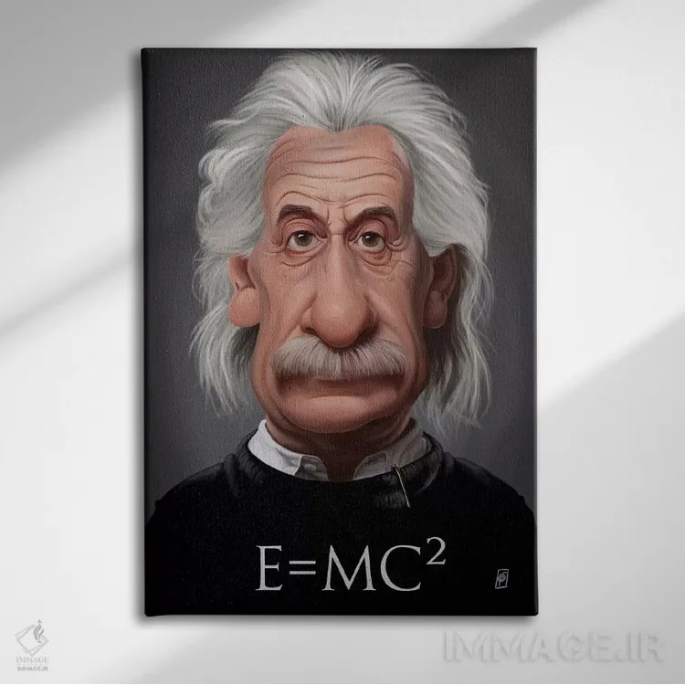 تابلو دکوراتیو آلبرت اینشتین اثر راب اسنو - نمای روبهرو روی دیوار