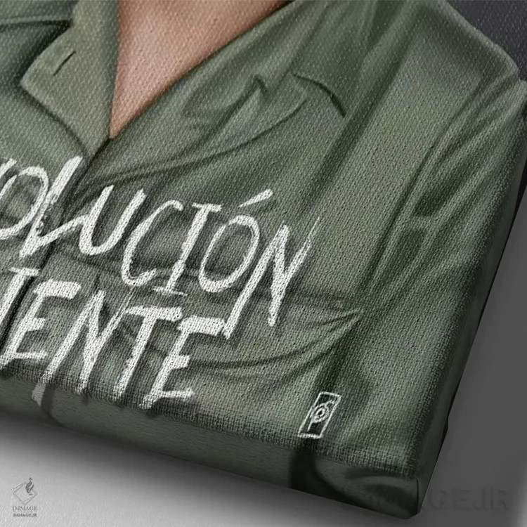 تابلو دکوراتیو چه گوارا اثر راب اسنو - نمای نزدیک بافت بوم