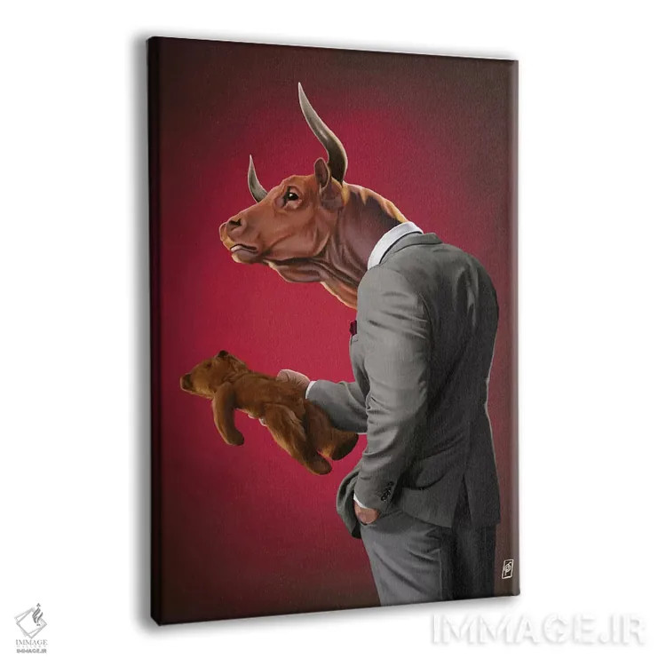 تابلو دکوراتیو گاو نر اثر راب اسنو - نمای پرسپکتیو محصول