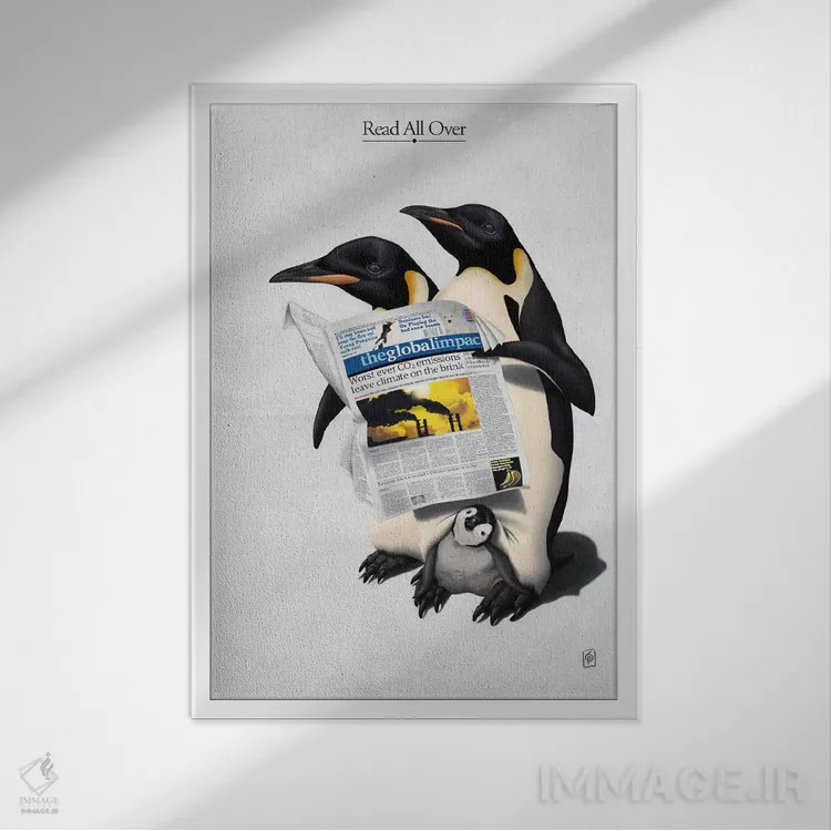 تابلو دکوراتیو همه جا خوانده شده اثر راب اسنو - نمای قابدار سفید