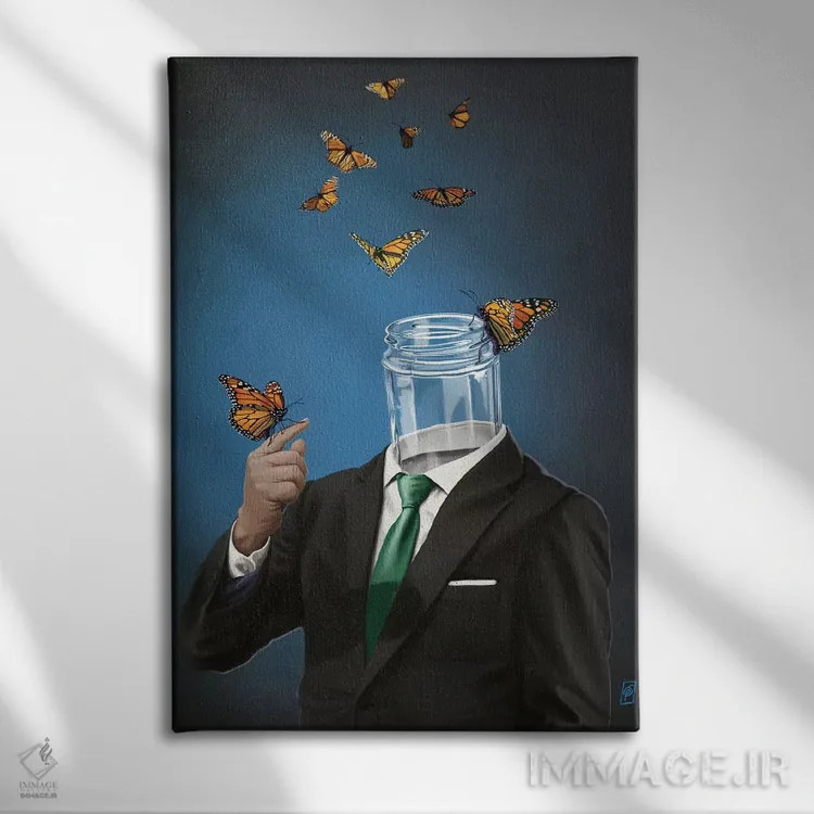 تابلو دکوراتیو شیشه اثر راب اسنو - نمای روبهرو روی دیوار