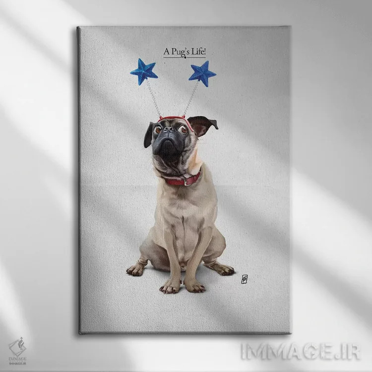 تابلو دکوراتیو زندگی یک پاگ I اثر راب اسنو - نمای روبهرو روی دیوار