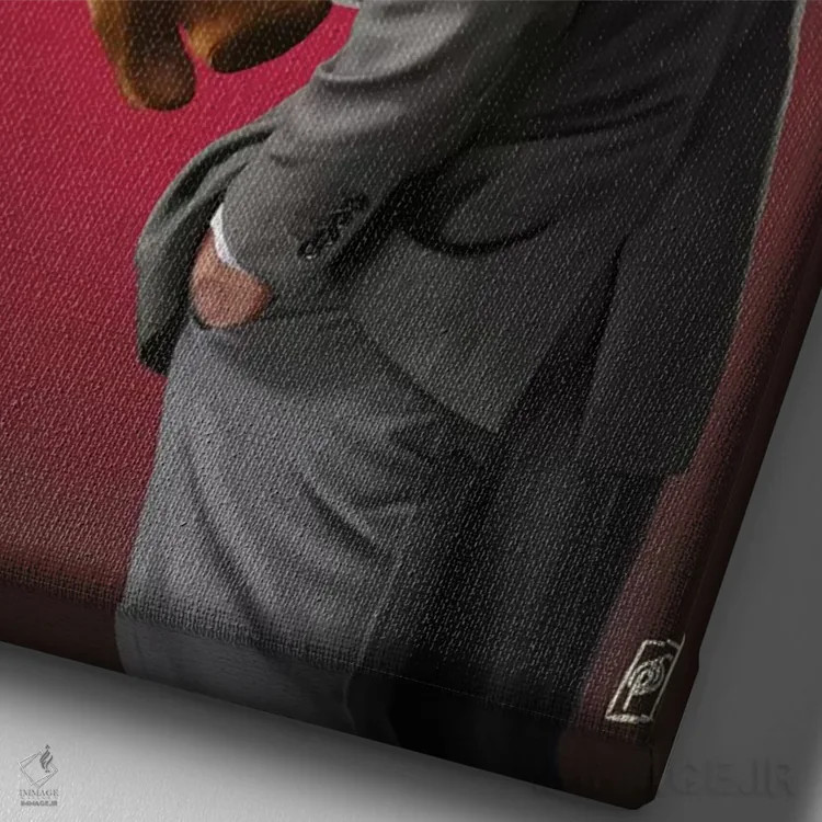 تابلو دکوراتیو گاو نر اثر راب اسنو - نمای نزدیک بافت بوم