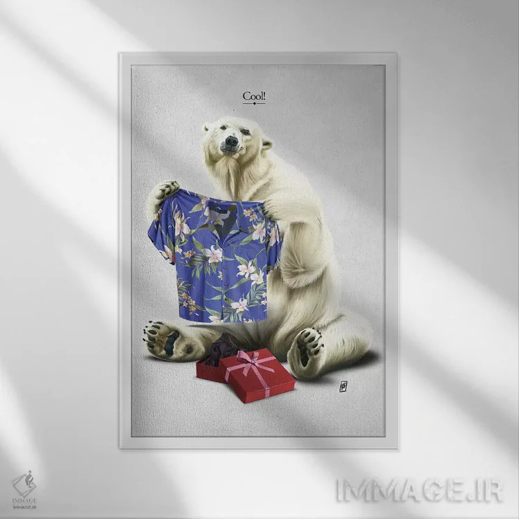 تابلو دکوراتیو باحال I اثر راب اسنو - نمای قابدار سفید