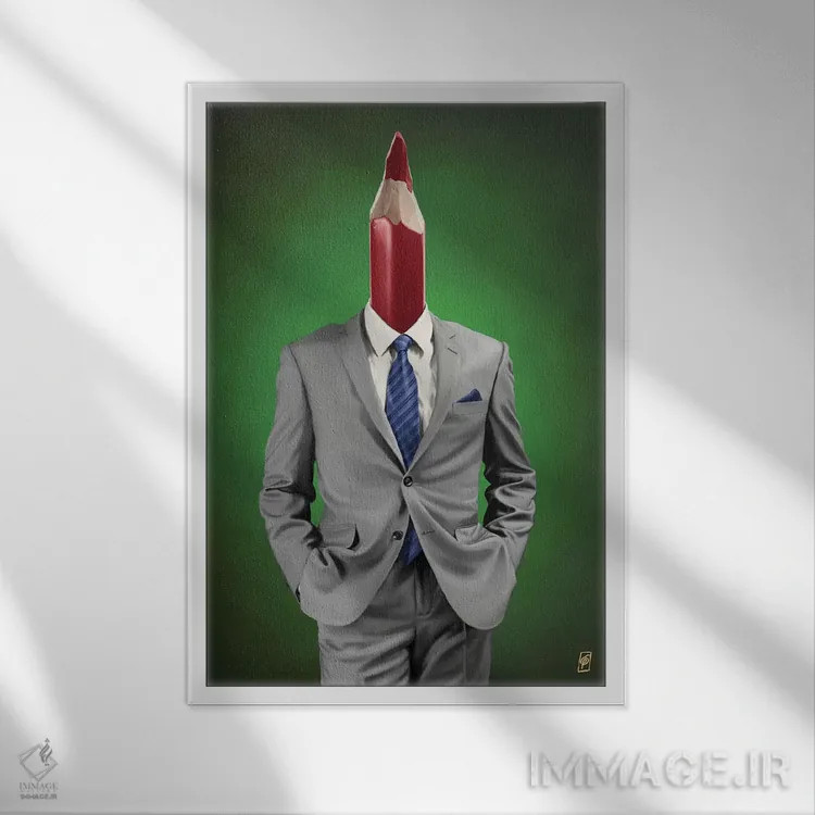 تابلو دکوراتیو گردن اثر راب اسنو - نمای قابدار سفید